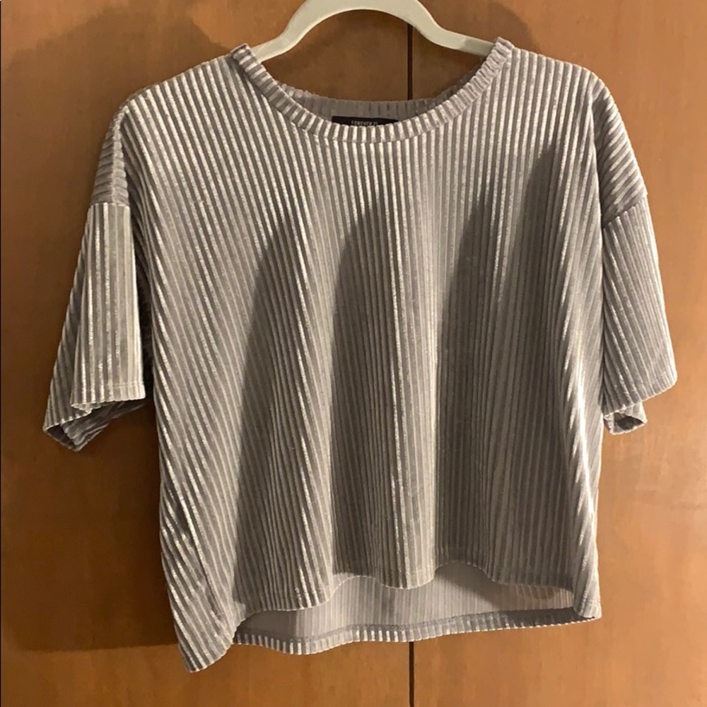 Grey/Silver Velvet Top